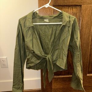 CALIA by Carrie Underwood Olive Tie-Front Coverup